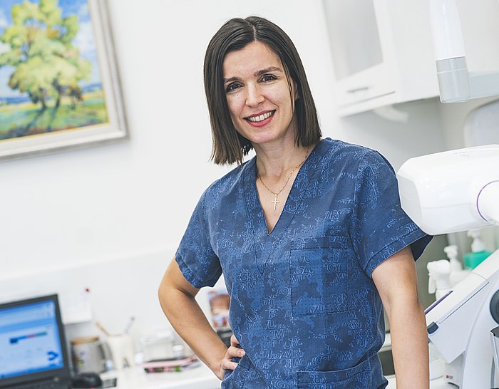 Dr. Mira (Miroslava) Blagoeva in her surgery